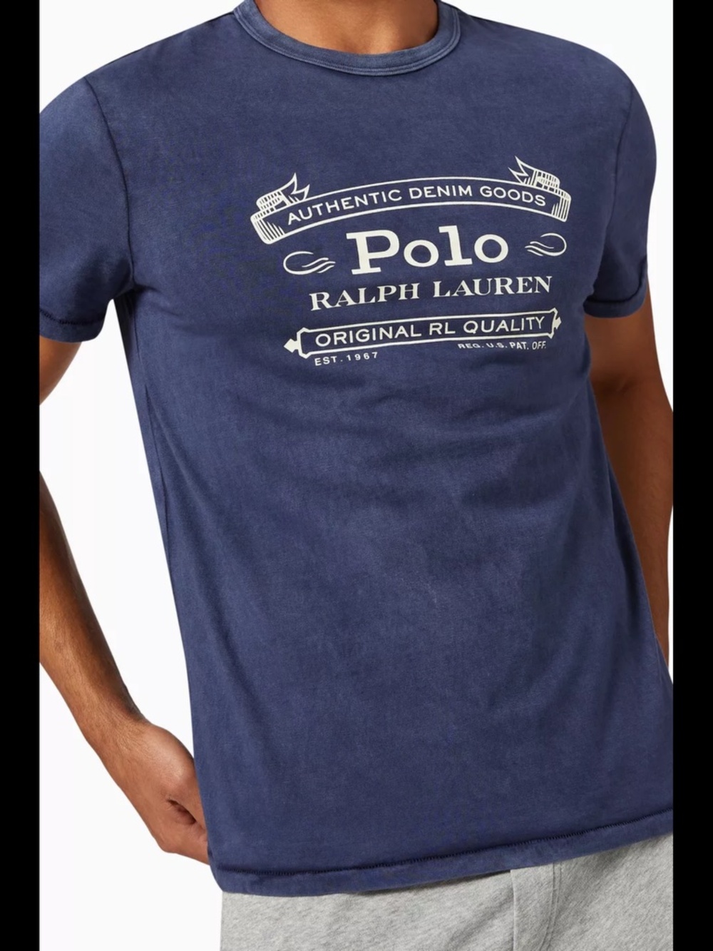 POLO Ralph Lauren Garment Washed Slub Jersey Crewneck Graphic Print T-shirt